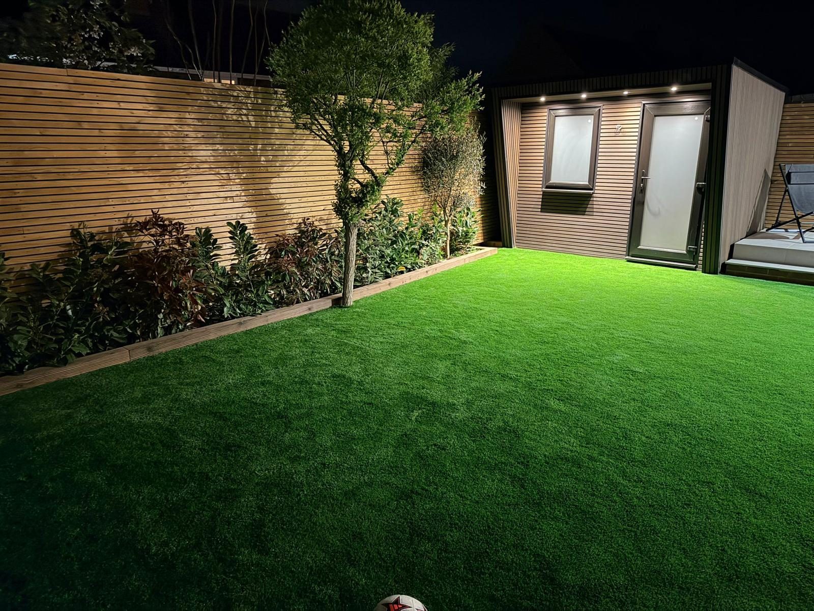 The garden room at night