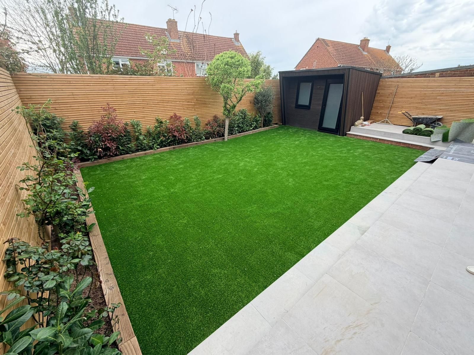 Landscaped garden and patio